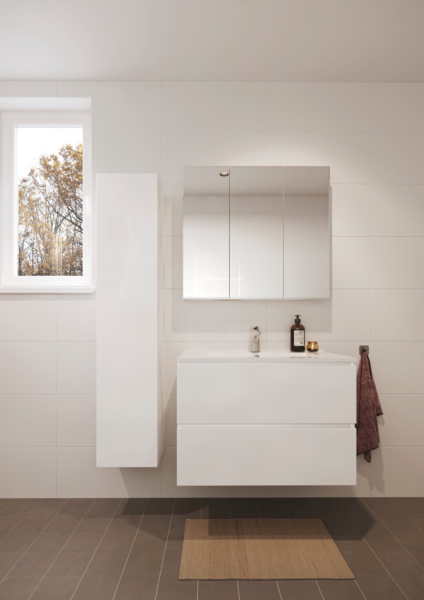 Alternabad prosjekt baderomsmøbel hvit matt