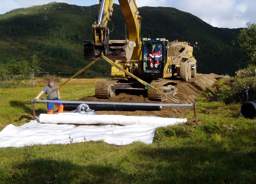 Bygging av vei på myr | Geosyntia | Brødrene Dahl