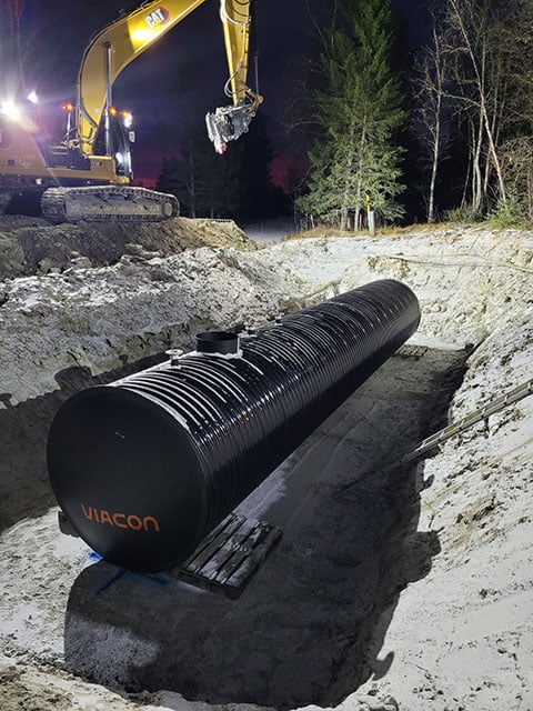 BV tank i sjakt | Trenchcoat-rør | Geoteknikk | Brødrene Dahl